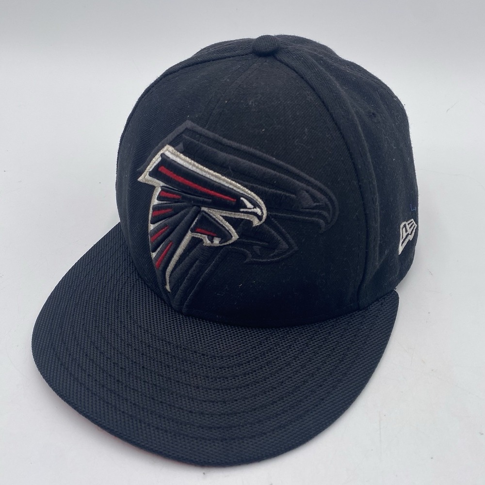 Atlanta Falcons Hat New Era 59fifty Black Fitted 7 3/8 Cleaned 3D Logo